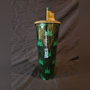 Starbucks Wicked Emerald City Tumbler with Golden Lid